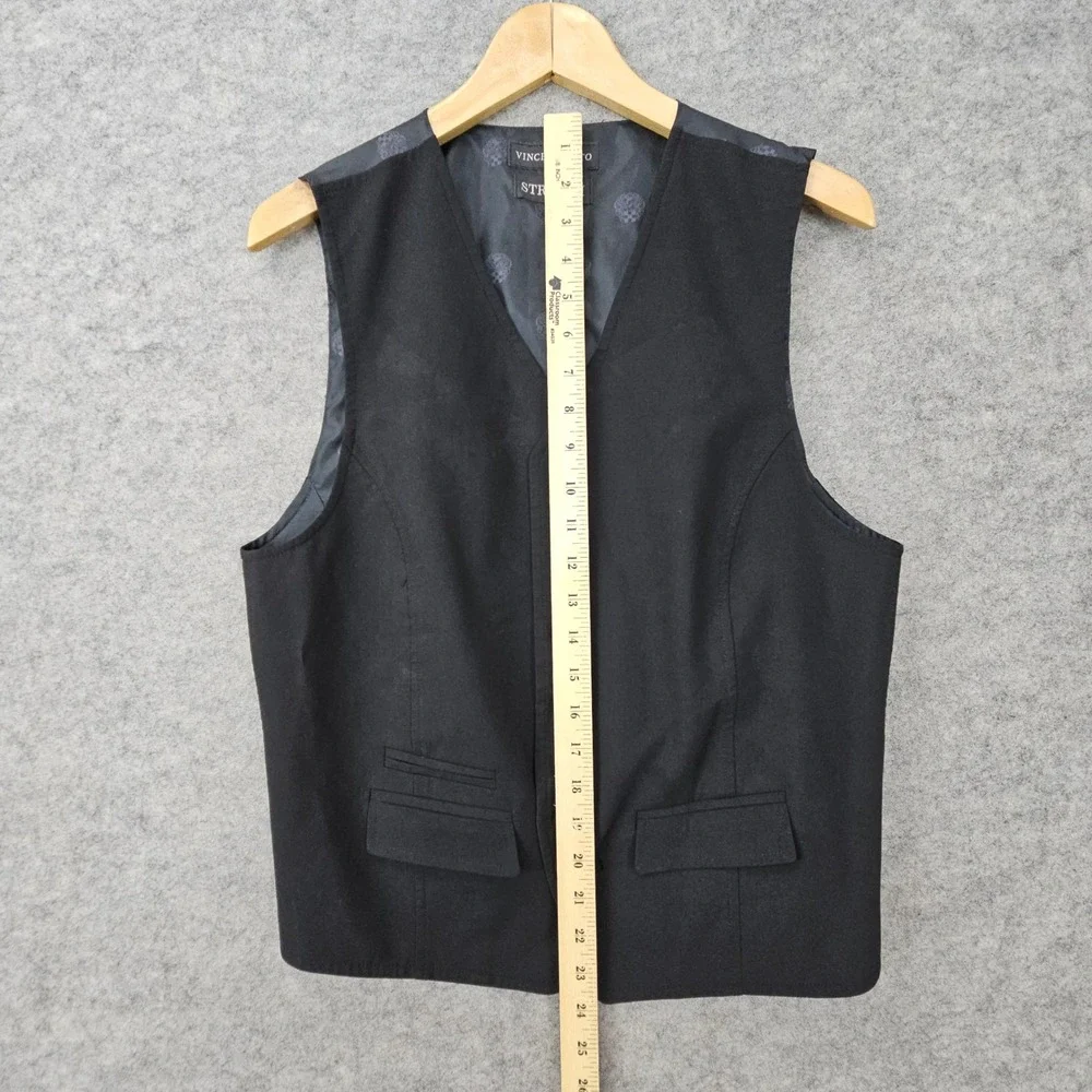 Vince‎ Camuto Men's Black Waistcoat/Vest Size S 36R Stretch Button Formal Sewell